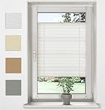 Sonello Plissee Klemmfix ohne Bohren 65cm x 160cm Weiß Faltrollo Plisseerollo Jalousie für Tür & Fenster Blickdicht Sichtschutz Sonnenschutz Fertifplissee Rollo