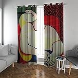 Deertweet Home Abstrakte Vorhänge für Frau Schlafzimmer Pop Painting Kunstwerk Moderne Bunte Vorhänge für Wohnzimmer 2 Paneele Set Hochwertiges Fensterdekor H245xB140