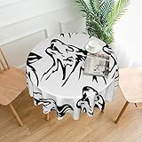 TEAKEA Wolf Tischdecke, rund, 152 cm, wasserdicht, für Esszimmer, Küche, Hochzeit, Party, Picknick