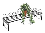 DanDiBo Blumenregal Metall Schwarz 75 cm Blumenständer Mi Blumenbank Blumentreppe Pflanzentreppe Blumenhocker Pflanzenständer
