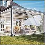 Wasserdicht Plane Transparent mit ösen,0,35mm Regenschutz Abdeckplane Pavillon Seitenteile Abdeckplane,für GartenmöBel,Gewächshaus,Bauernhof,Boot,Balkon,(Size:0.5x16.5m)