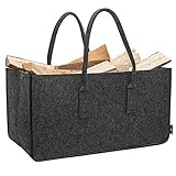 Rubberneck Allzweckfilztasche XXL mit Tragegriffen aus Filz für Holz, Zeitungen, Kaminholz, 61 x 32 x 32 cm (Anthrazit)