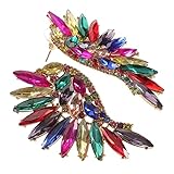 SEWACC 1 Paar Flügel-Strass-Ohrringe Vintage-Ohrringe Für Damen Damen-Medaillons Braut-Ohrringe Für Hochzeitstag Kostüm-Ohrringe Für Frauen Hochzeit Braut-Ohrring