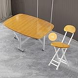 FAXIOAWA Klappbarer Küchentisch, Drop-Leaf-Esstisch, rechteckiger Holz-Esstisch mit Universalrad und rundem Kantendesign, multifunktionaler, platzsparender Tisch und Stühle (Gelb-120 * 70 cm)