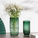 Glas Vase Modern Zylinder Vase Blumenvase Deko Glasvase für Wohnzimmer Tischvase für Home Office Dekor, Geschenk für Hochzeit Einweihungsparty feiern Höhe (Color : 2 Sätze)