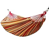 FURUIWUFENG Schaukel sitz Gestreifte Farbe Einzel Doppel Outdoor Schaukel Hängematte Camping Tragbare Hängematte Schlafzimmer Balkon Schaukel Hängesessel 110,2x59 Zoll Baum schaukel