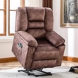 KUIKUI Elektrisch Relaxsessel Fernsehsessel Ruhesessel TV Sessel mit Aufstehhilfe Massagesessel mit Liegefunktion, Wärmefunktion und Vibrationsmassage, belastbar bis 150 kg