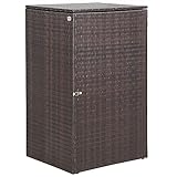 Casaria Mülltonnenbox mit Klappdeckel + Verschluss für 240 Liter Mülltonne 115x80x65cm Mülltonnenverkleidung Poly Rattan