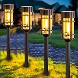 nipify Solarlampen für Außen Garten, 4 Stück LED Solarleuchten Garten Wetterfest, Solar Gartenleuchten für Außen mit Warmweiß Licht, Solar Wegeleuchten Aussen für Rasen Gehweg Hof Terrasse Dekorative