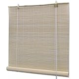 Naturfarbenes Bambusrollo, YUMENG Bambus Rollos Für Fenster, Bambus Jalousie, Bambus Raffrollo, Roller Blind, 100 x 160 cm