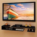 SXFYWYM Wandmontiertes Schweberegal Wandmontierte Medienkonsole Schwebendes TV-Rack Montagegestell Set-Top-Box-Rack Wandmontiertes TV-Schrank Wandmontage-TV-Schränke Für Wohnzimmer