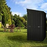 Globel Industries Metallgerätehaus Metall Gartenhaus 6x5 Anthrazit // 171x144x203 cm (BxTxH) // 2,8m² // Gerätehaus Metall Anlehnhaus