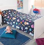 Kuscheli® Kinder Tagesdecke für Kinderbett Weltraum Spieldecke Kuscheldecke Krabbeldecke Bettüberwurf