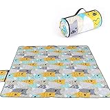 AFEBOO Picknickdecke Wasserdicht, Camping Pad Zelt Teppich Outdoor Aluminiumfolie Matte Niedliche Stranddecke Für Family Park Wandern Reisen,200 * 200