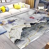 Kunsen weihnachtsteppich Geometrisch schmutz- und schmutzabweisend, waschbar kinderzimmer Teppich grau Dekorativer Teppich Teppich küche170X240CM