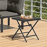 CIADAZ Gartentisch, Tisch Garten, Balkontisch, Mehrzwecktisch, Buffettisch, Biertisch, Bierzelttisch, Flohmarkttisch, Klappbar Anthrazit 38x38x38 cm Stahlgitter