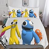 SHENGANG Rainbow Friends Kinder Bettbezug Set Startseite Satz, Bettwäsche Satz Moderne Anime Bettbezug Für Jugendliche Jugend Mädchen Jungen, Startseite Schlafzimmer Dekor King（220x240cm）