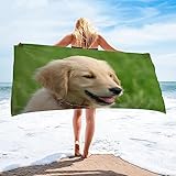 Strandtuch Welpe GrüN Mikrofaser Handtuch Strandlaken GrößE Handtuch Schnell Trocknen Strandhandtuch Herren Frauen BadetüCher, HandtüCher, StrandtüCher 90x180cm