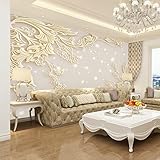 DEKii Fototapete Tapete 3D Relief Engel Skulptur Jazz Weiß Custom 3D Kinder-Wandbild Tapete Schlafzimmer Sofa Backgrou