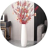 71,1 cm hohe Keramik-Bodenvase, GDSZJLJ weiße große dekorative Vasen für moderne Wohnkultur, Wohnzimmer, minimalistische Blumenvase für Pampasgras, Blumen, Zweige, Büro, Schlafzimmer Dekor