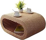 ESRADA Seitentische Home Couchtisch Couchtisch Land handgefertigt Rattan Couchtisch, einfacher Erkerfenstertisch 60 * 44 * 35 cm