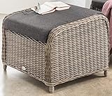 Destiny Lounge Hocker Casa Vintage Grau Luna Palma Fußhocker Polyrattan Beinauflage