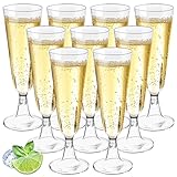 60 Stück Sektgläser Plastik,Sektkelch Sektflöten 150ml,Sektgläser aus Kunststoff,Champagnerflöten Wiederverwendbar,Champagnergläser Party Weinbecher,Stielgläser für Hochzeiten Geburtstag Sektempfang