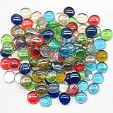 SALADOCY Glasnuggets Bunt,19-20 mm Glassteine Deko, Muggelsteine, Spielsteine, Mosaiksteine zum Basteln 800g