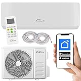 Tronitechnik® Reykir Klimaanlage Set Split mit WiFi/App Funktion Klimagerät - Kühlen A++/ Heizen A+ 12000 BTU/h mit UVC Luftsterilisation, Fernbedienung, Timerfunktion Inkl. komplettem Montagematerial