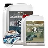 Epoxidharz EpoxyPlast 100P CoasterCast UV+ 4,5 KG Set I Glasklar & Blasenfrei I Maximaler UV Schutz I BPA frei Ungiftig I Geeignet für Resin Art Lesezeichen Anhänger Untersetzer I Premium Qualität