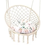 Amazinggirl Hängesessel Kissen Outdoor 60 cm Sitzauflage - Sitzkissen für Hängesessel Rattanstühle Gartenstuhlauflagen Blumen 4