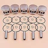5Set 45 mm Kolbenringe Kit 4500 5800 5200 Kettensägen for 45 cc 52 cc 58 cc Motor Motor Gas Kettensäge Ersatzteile