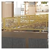 YJEUZCD Esstisch Bildschirme, Aushöhlen Kein Ausbleichen Dekorative Trennwände, Schmiedearbeiten Hot Pot-Restaurant Büro Arbeitsplatte Desk Divider, 30cm Niedriger Zaun (Farbe : Gold-B, Größe : 120c