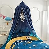 Groß Moskitonetz für Kinderzimmer Junge Blauer Sternenhimmel Kinder Baldachin Betthimmel Babybett Himmelbett Bettvorhang für Schlafzimmer Ankleidezimmer (2)