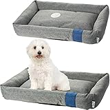 Hundebett, Hundesofa, Hundehütte, Hundekissen, Hundekörbchen, Hundematte, Hundebox, Sofa, Laufstall, Haus, Korb 55x39 cm Grau