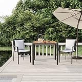 Festnight Balkongruppe Balkon-Set Essgruppe Sitzgruppe Garten mit 2X Sessel und Tisch Gartengarnitur Sitzgruppe Sitzgarnitur Gartenset Polyrattan Gartenmöbel inkl. Sitzkissen Schwarz und Grau