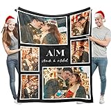 Easycosy personalisierte Decken für Paare Geschenke Benutzerdefinierte Bild werfen Decke Personalisierte Foto werfen für Freundin Ihr Geburtstag Anniversay Ideen 150×200cm