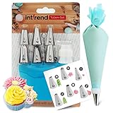 int!rend Starter Spritztüllen Set I 6 Tüllen, ein wiederverwendbarer Silikon Spritzbeutel & eine Reinigungsbürste – so gelingt jedem tolle Dekorationen