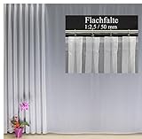 EASYHomefashion Maßgefertigte Fertiggardine Voile Store Deko Schal nach Maß mit Faltenband Bleiband FLACHFALTE 1:2,5/50 mm, 155 x 775 cm (HöhexBreite)