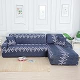 ZCXRYFL Bedruckter Sofabezug L Form Stretch Stoff Sofa üBerzug Relaxsessel Ecksofa Kombination Couch üBerzug MöBelschutz Rutschfester Couchbezug FüR Hunden Katzen(ＡＡ（130-160cm）+BB（160-210cm）,P)