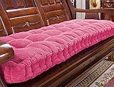Waigg Kii 8 cm dickes Bankkissen, 2/3-Sitzer, für drinnen und draußen, Baumwolle, Sofakissen, Bankpolster für Zuhause, Küche, Esszimmer, Garten, Terrasse, Schaukel (140 x 30 cm, Rosa)