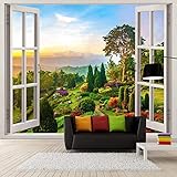 Fototapete Fototapete Wandbild Landschaftsschaufenster Im Freien Diy 3D Tapete Wohnzimmer Schlafzimmer Büro Korridor Dekoration Wandbilder Moderne Wanddekoration Selbstk 400 (Breite) x 280 (Höhe) cm