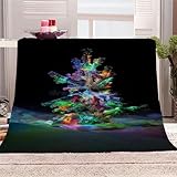 Kuscheldecke Flauschig Decke Fleecedecke-abstrakte Graffiti Wohndecke Warm Weich,Sofadecke Kleine,Decke Couch Blanket,Kuscheldecke Kinder,Wohn-& Kuscheldecken 150x200,Weihnachtsbaum Sofa überwurfdecke