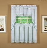 Today's Curtain Adirondack Häkel-Etagen, zweifarbig, 91,4 cm, Weiß/Blau, 60 W x 36 L