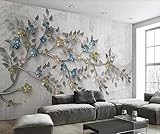 Fototapete Tapete Retro-Ast-Blumenrelief im chinesischen Stil Moderne Wandtapete 3D Wandbilder Tapeten Wohnzimmer Schlafzimmer Wand Dekoration 150x105cm Tongshunj2843