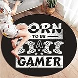 XENIMO Gamer-Controller-Teppich Rutschfester Runder Teppich Für Schlafzimmer Drinnen Und Draußen Kinderspielmatte Yoga-Bodenmatte Geschenke 120cm