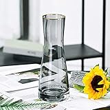 Graue Rauchglas-Blumenvase, rauchgrau, hoch, große Glasvase für Blumen, 25,4 cm, rauchgrau, groß, dekorative Blumenvase, Glas für Zimmer, Küche, Büro, Heimdekoration, LWXPAIYY (grau)