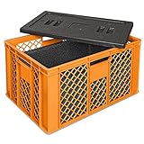 Eurobehälter mit EPP-Isolierbox, LxBxH 600x400x320 mm, 25 Liter, orange