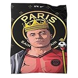 Mbappe Decke Fleecedecke Geschenk Damen Männer Mädchen Jungen Vier Jahreszeiten Super Weich Und Bequem Plüschdecke Sofa Schlafsofa Büro 40x50inch(100x130cm)