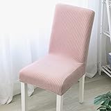 4 STK Stuhlhussen,Stretch Stuhl Spannbezug,Dehnbare Staubdicht Schutzhülle Abnehmbarer Waschbarer Universal Chair Cover Abdeckung Stuhlbezug für Büro Esszimmer Hochzeit Partys Bankett Deko,Rosa